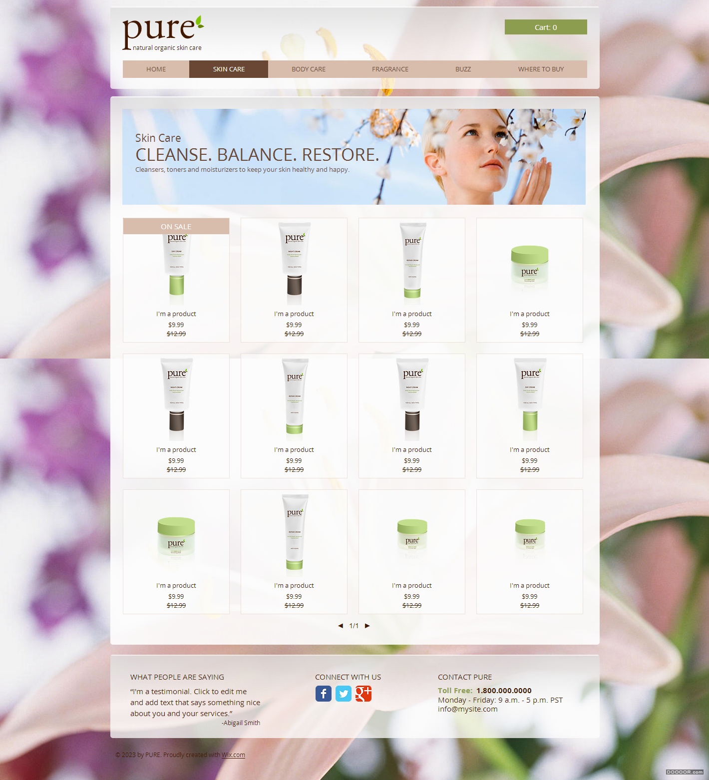 PURE SKINCARE纯净女士护肤品网页设计 [4P] (1).jpg