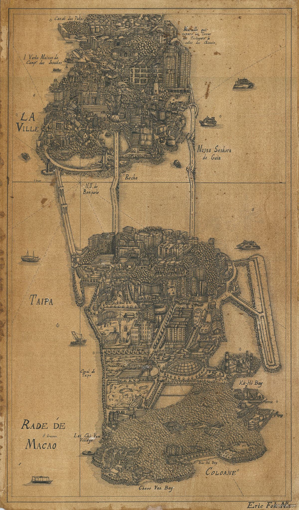 仿古中世纪风格世界地图针管笔手绘-澳门 Eric Fok Hoi Seng 霍凱盛 [50P](39).jpg.jpg