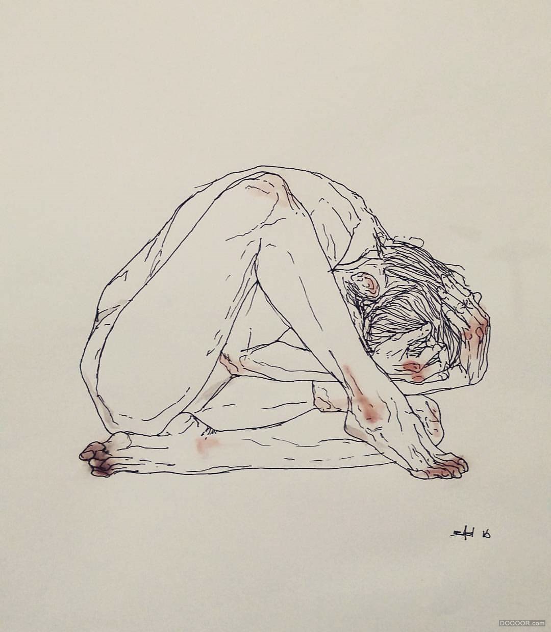 英国BAEL Art自学成才干练人体线条手绘作品 [45P] (30).jpg