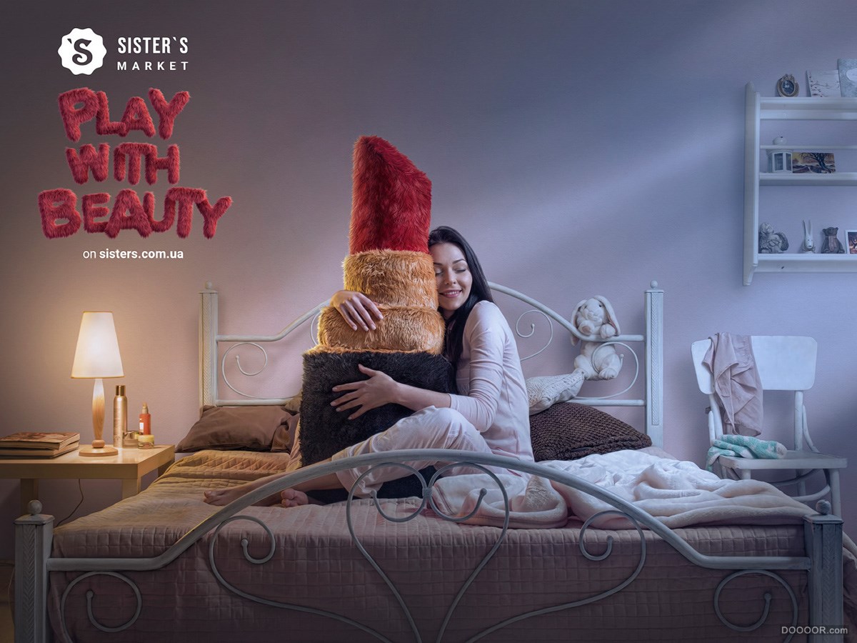 化妆品是女性的泰迪玩具-广告姐姐的化妆品市场创意海报设计-Sergey Prokopchuk [6P] (.jpg