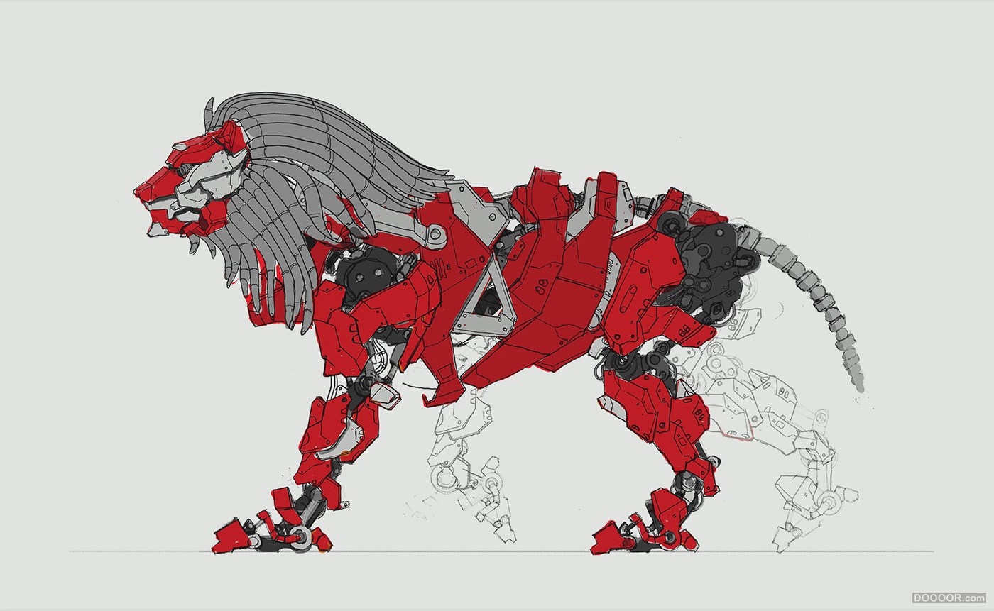 时尚优雅SUTENT机械狮子设定过程剖析 [12P] - 美术插画