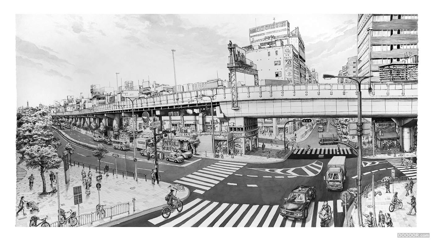 巴黎Decktwo庞大布局城市体铅笔&amp;针管笔壁画作品-Deck two [75P] (51).jpg