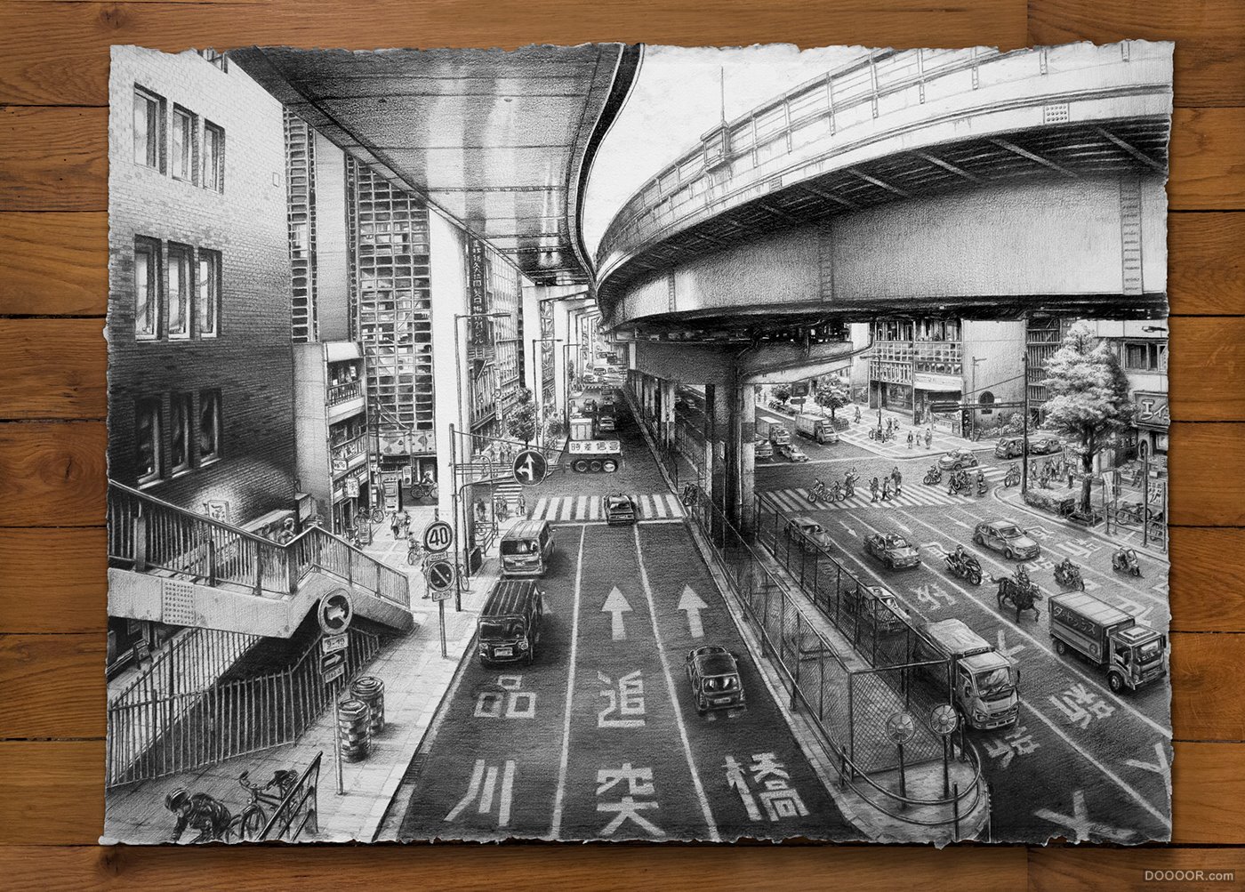 巴黎Decktwo庞大布局城市体铅笔&amp;针管笔壁画作品-Deck two [75P] (59).jpg
