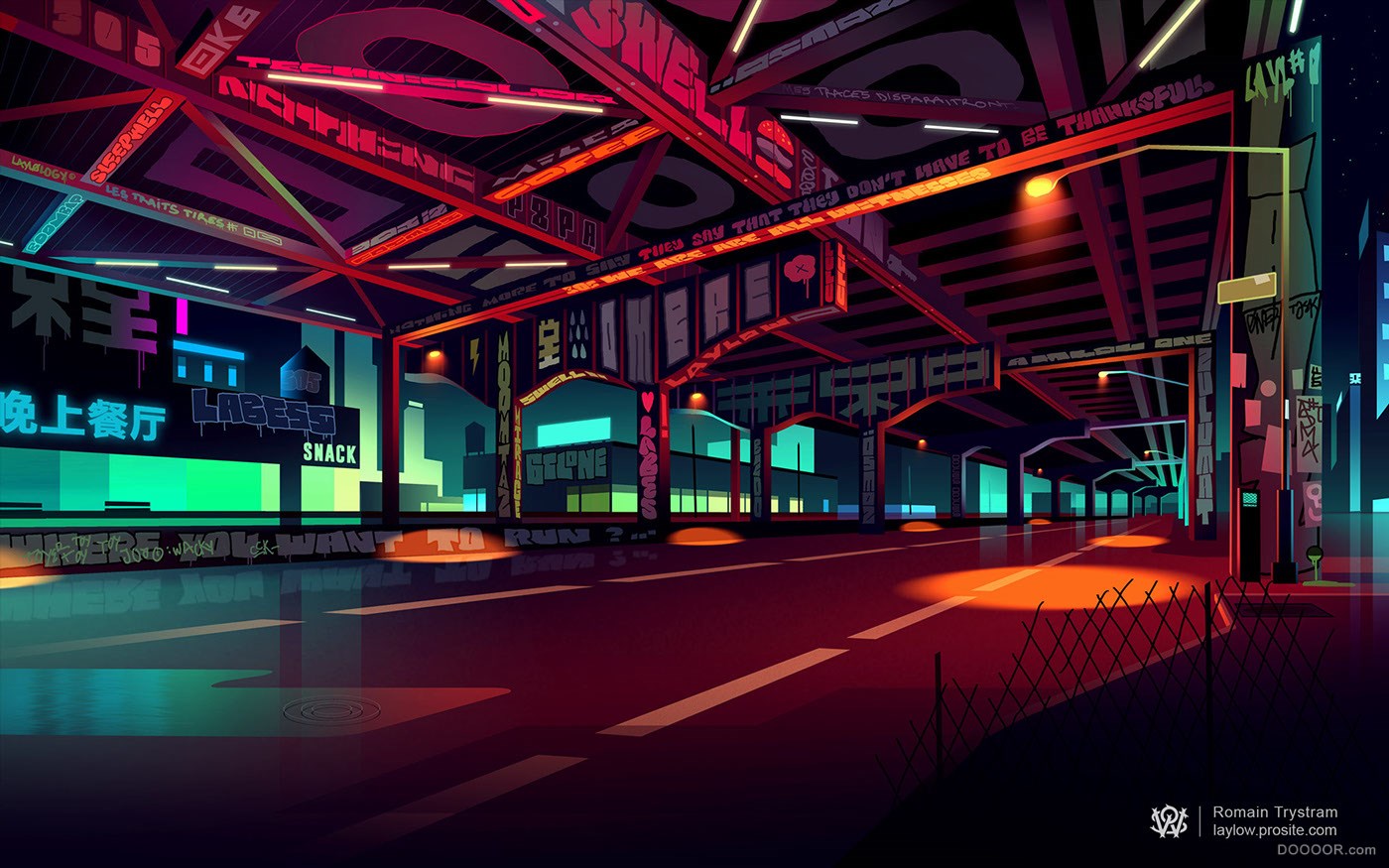 摩洛哥ROMAIN霓虹的城市之夜矢量插画-Romain Trystram [29P] (16).jpg