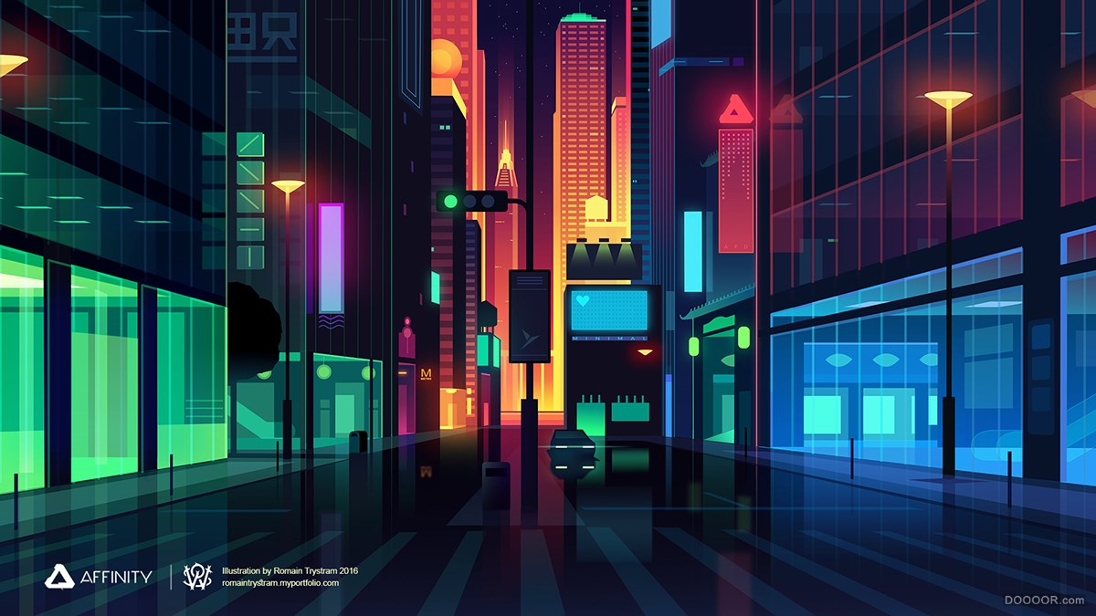 摩洛哥ROMAIN霓虹的城市之夜矢量插画-Romain Trystram [29P] (22).jpg