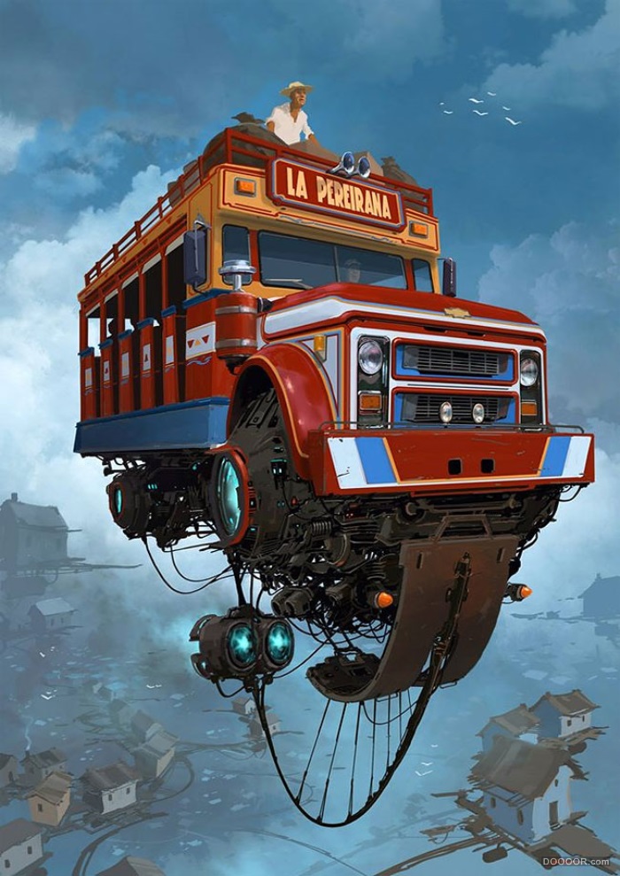 涡轮增压柴油朋克复古飞行汽车插画-Alejandro Burdisio [19P] (1).jpg