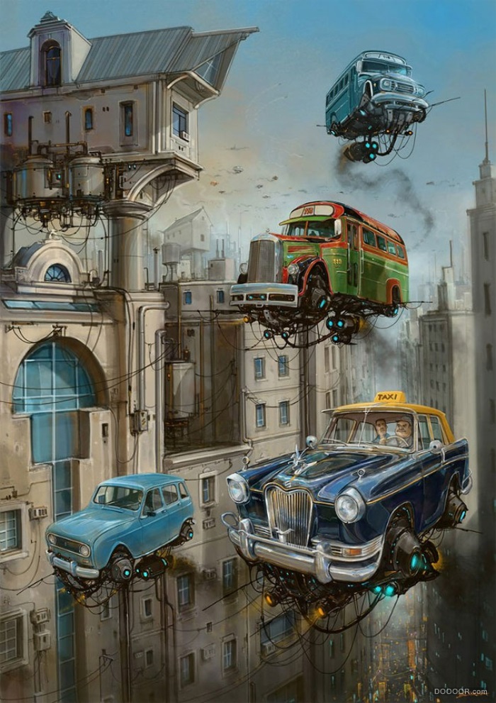 涡轮增压柴油朋克复古飞行汽车插画-Alejandro Burdisio [19P] (7).jpg
