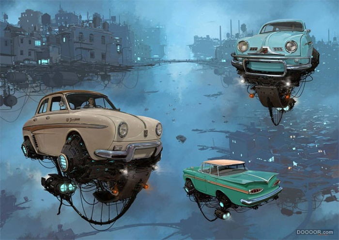 涡轮增压柴油朋克复古飞行汽车插画-Alejandro Burdisio [19P] (19).jpg