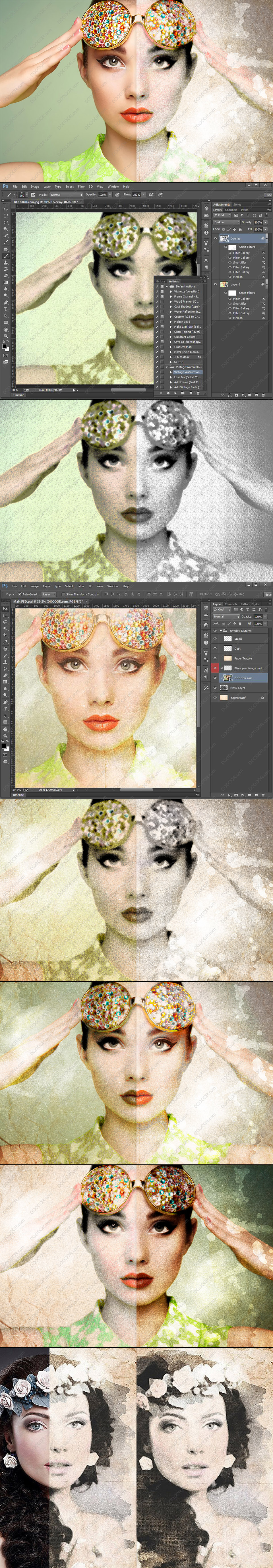 逼真微水彩怀旧老照片特效PHOTOSHOP动作&amp;PSD模板素材.jpg