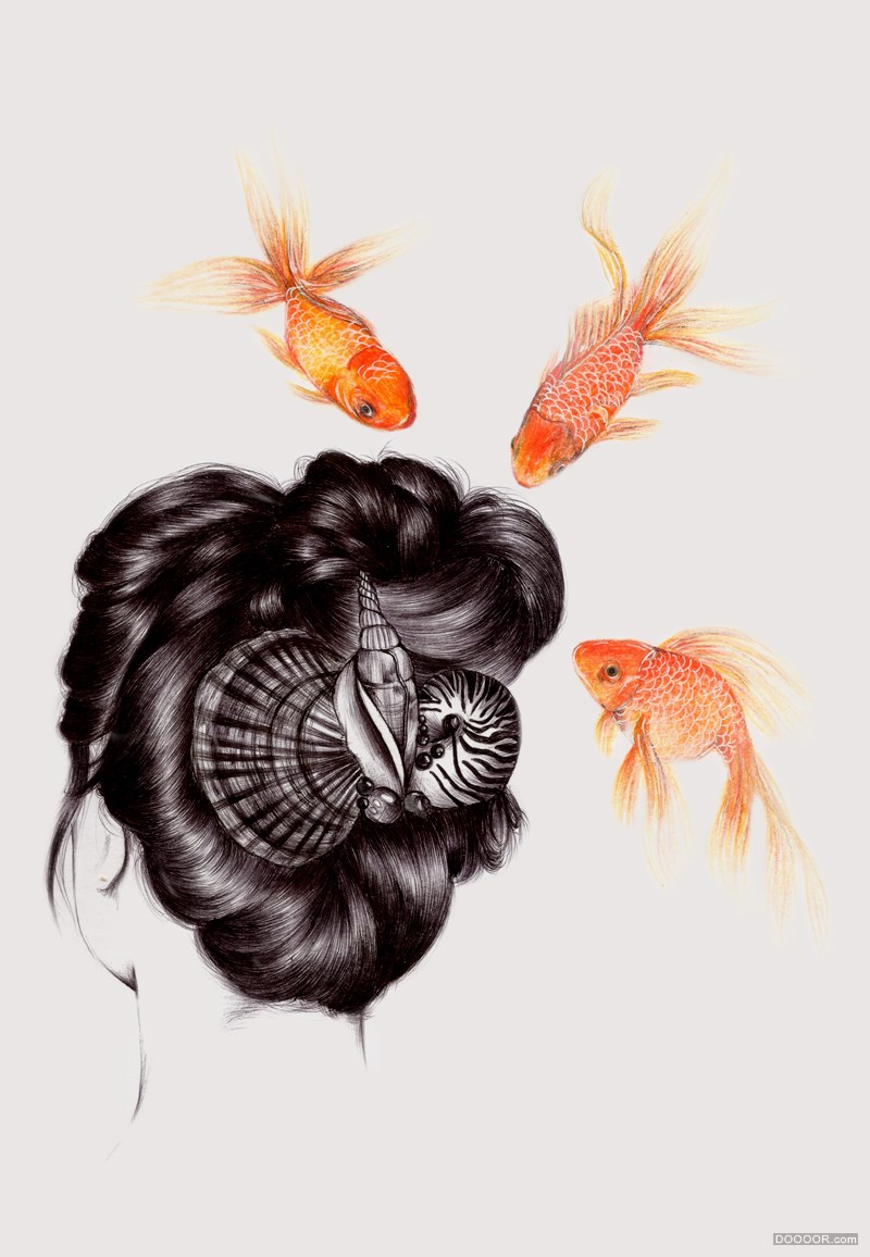 细腻柔和的花鸟虫鱼和美女插画-香港粉岭Peony Yip [48P] (2).jpg