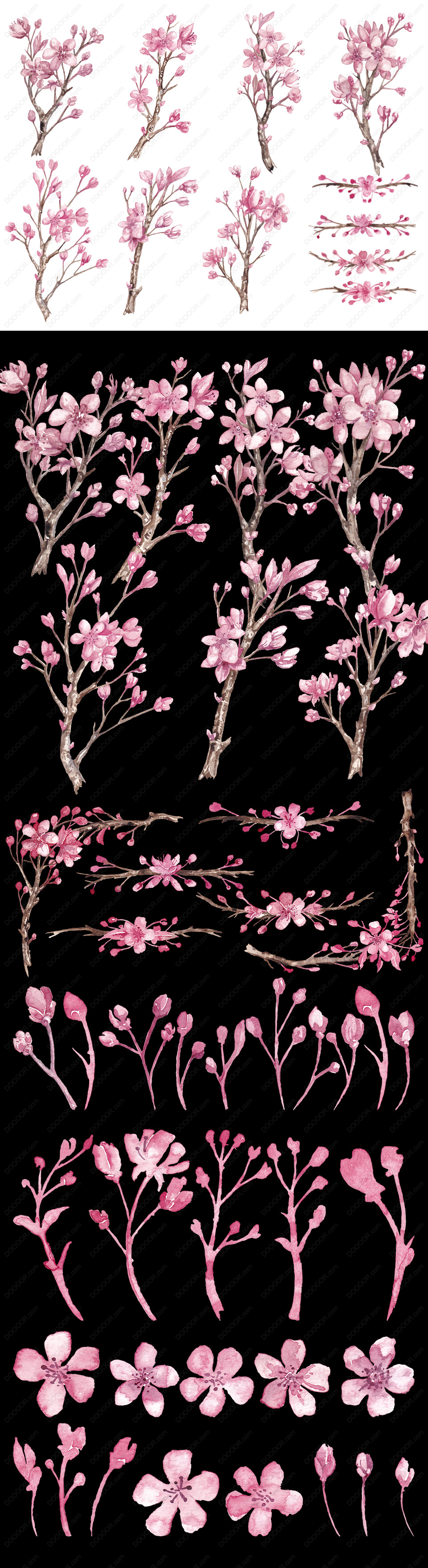 樱花水墨水彩画分层PSD素材.jpg