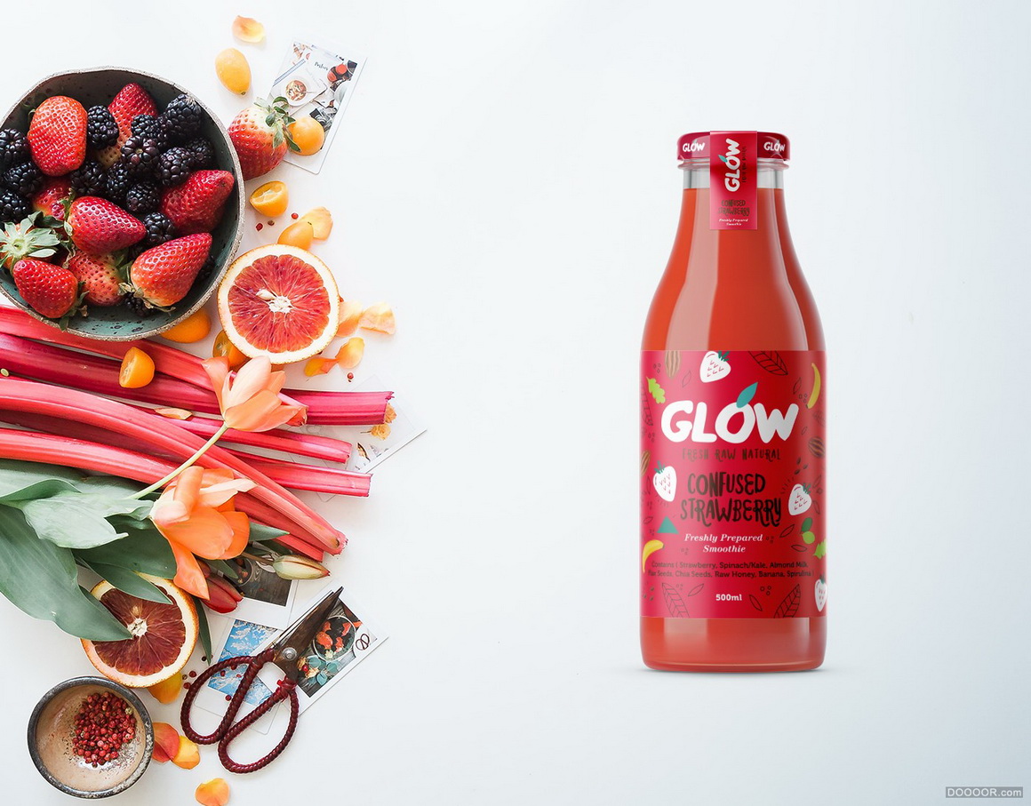 GLOW纯天然系列果汁冰沙饮料包装设计-印度Nachiket Jadhav [28P] 2.jpg