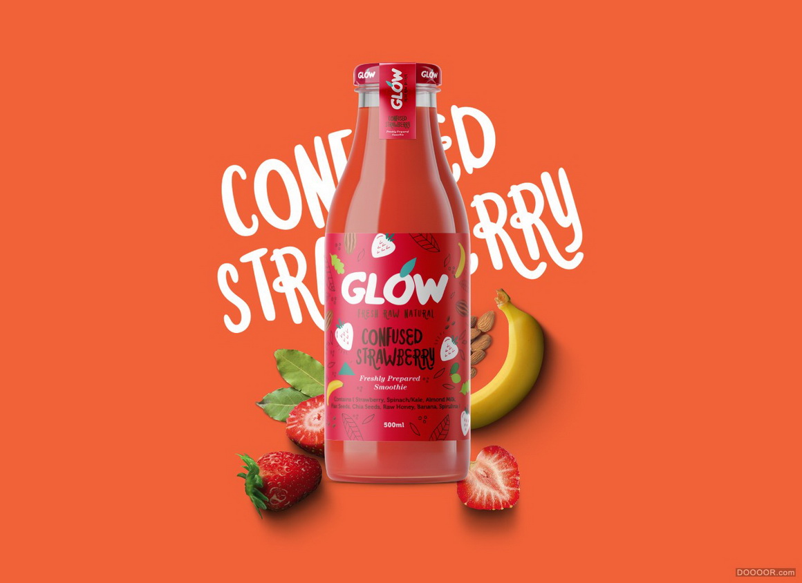 GLOW纯天然系列果汁冰沙饮料包装设计-印度Nachiket Jadhav [28P] 3.jpg