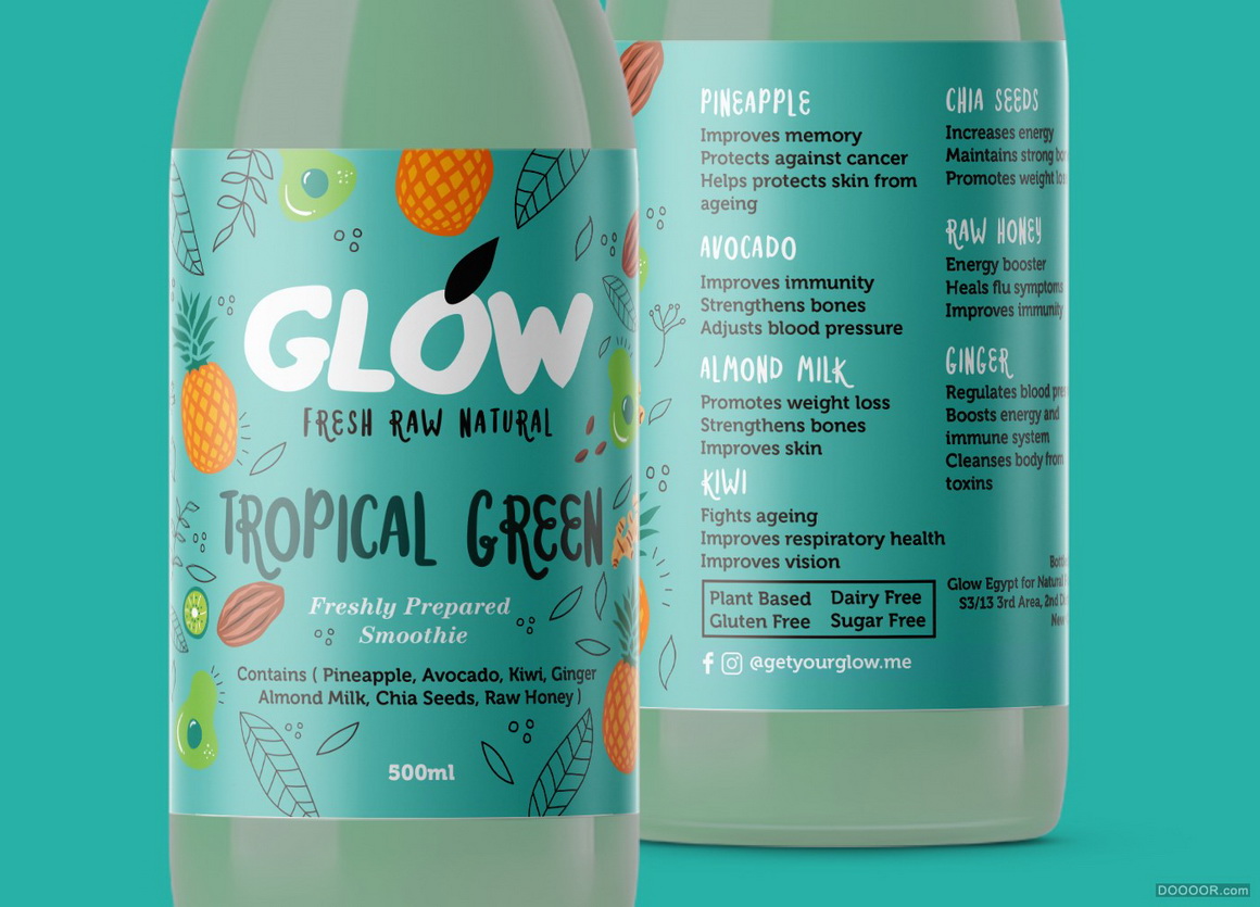 GLOW纯天然系列果汁冰沙饮料包装设计-印度Nachiket Jadhav [28P] 7.jpg