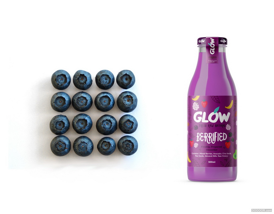 GLOW纯天然系列果汁冰沙饮料包装设计-印度Nachiket Jadhav [28P] 11.jpg