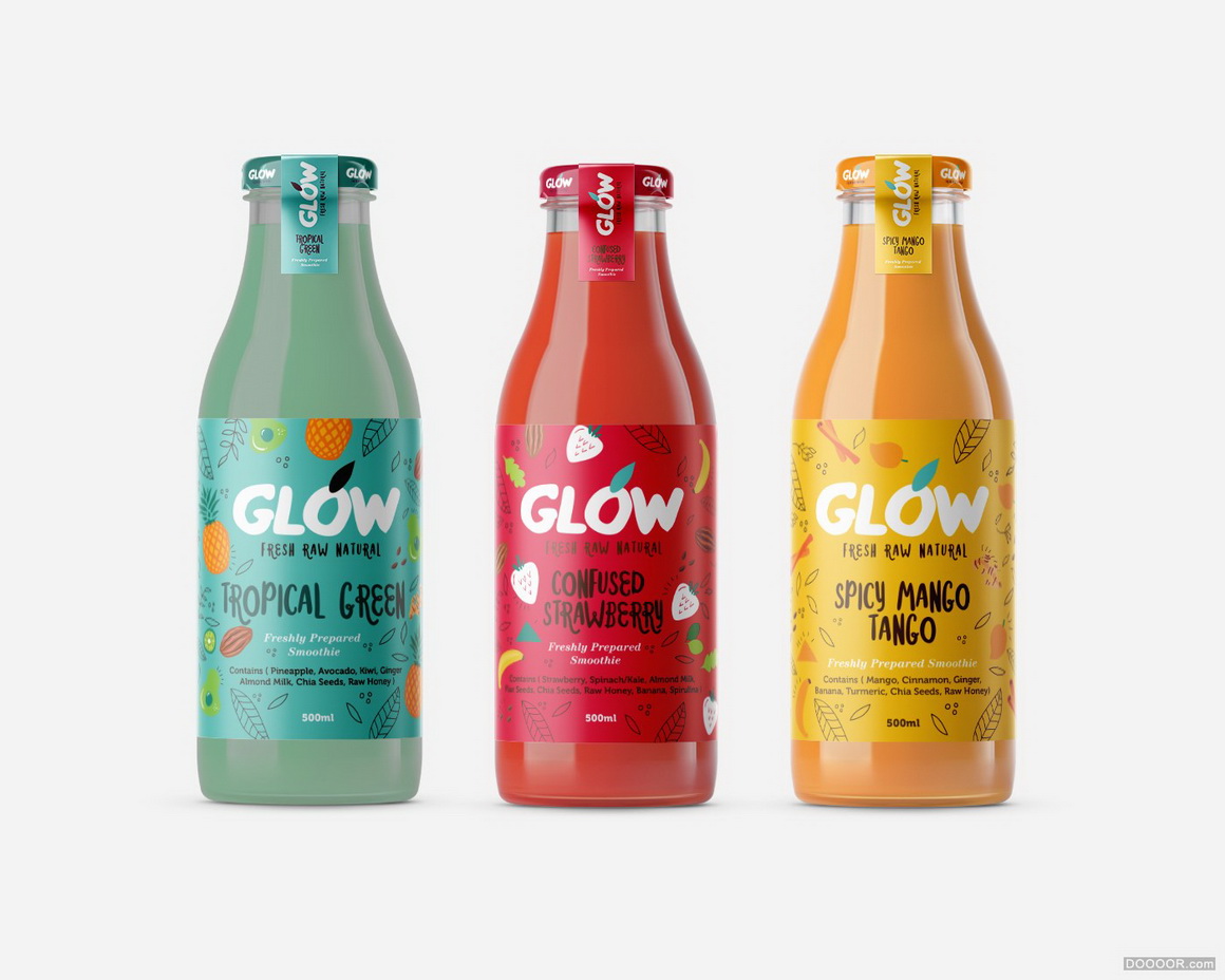 GLOW纯天然系列果汁冰沙饮料包装设计-印度Nachiket Jadhav [28P] 26.jpg