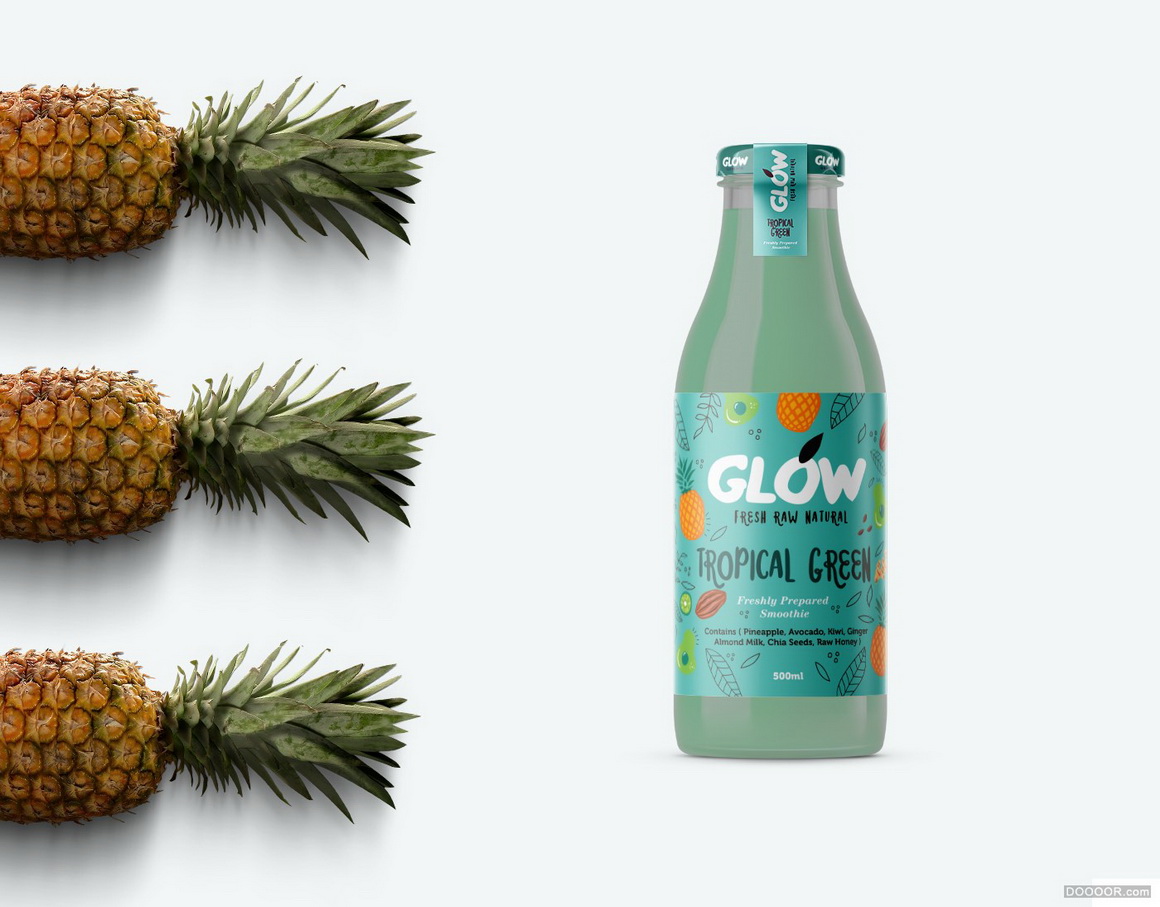 GLOW纯天然系列果汁冰沙饮料包装设计-印度Nachiket Jadhav [28P] 5.jpg