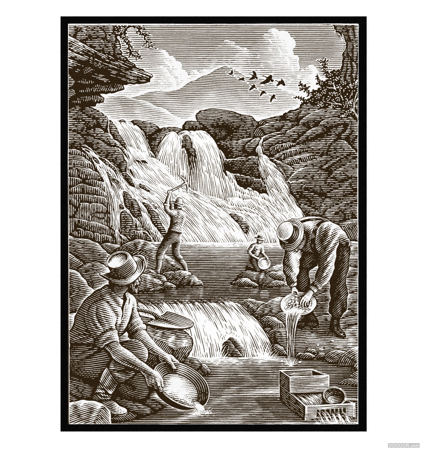 美国Steven Noble木刻雕刻版画风格酒类标签插画作品 [130P] 8.jpg