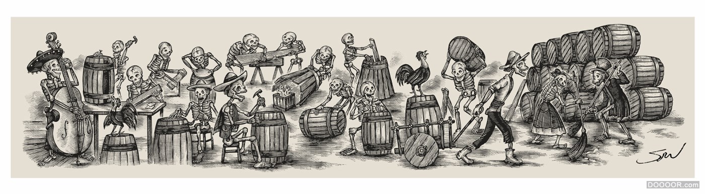 美国Steven Noble木刻雕刻版画风格酒类标签插画作品 [130P] 11.jpg