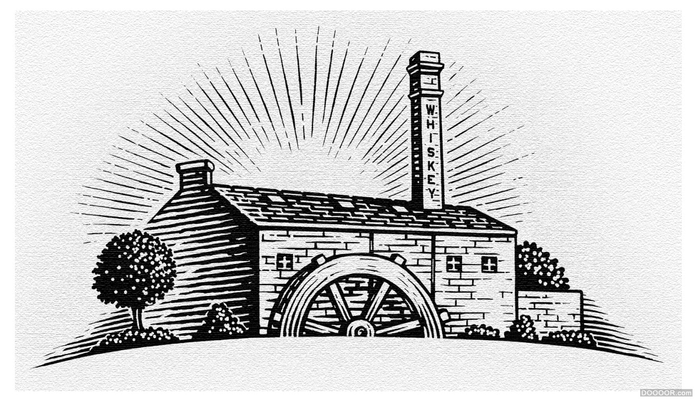 美国Steven Noble木刻雕刻版画风格酒类标签插画作品 [130P] 64.jpg