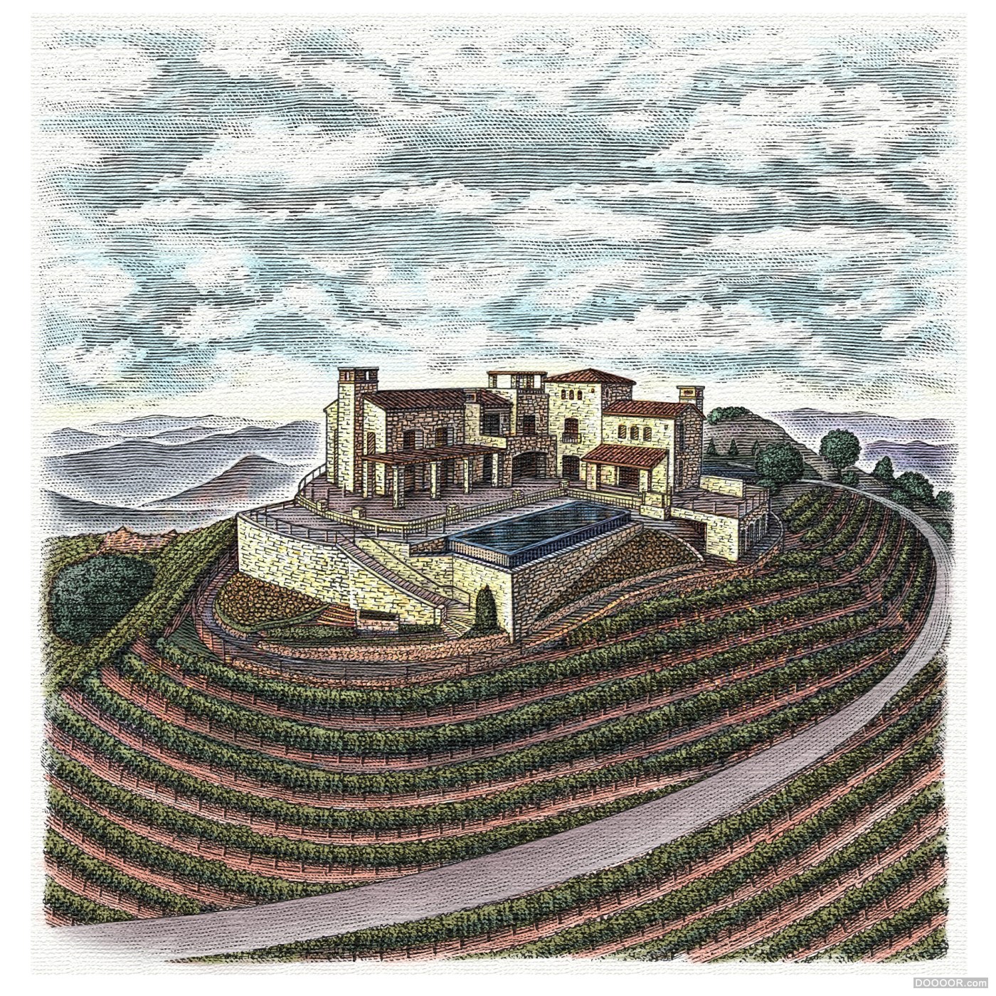 美国Steven Noble木刻雕刻版画风格酒类标签插画作品 [130P] 100.jpg
