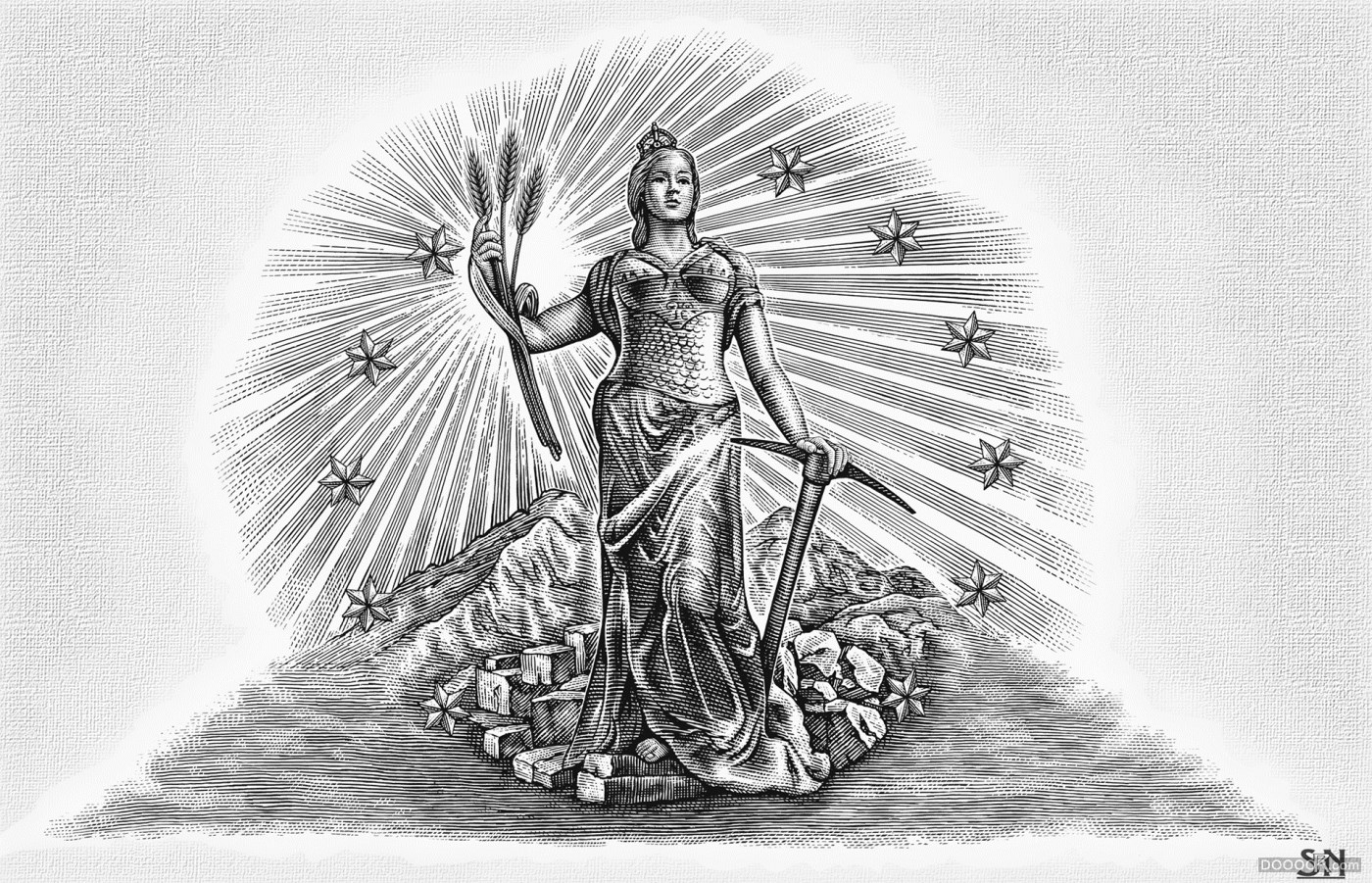 美国Steven Noble木刻雕刻版画风格酒类标签插画作品 [130P] 102.jpg