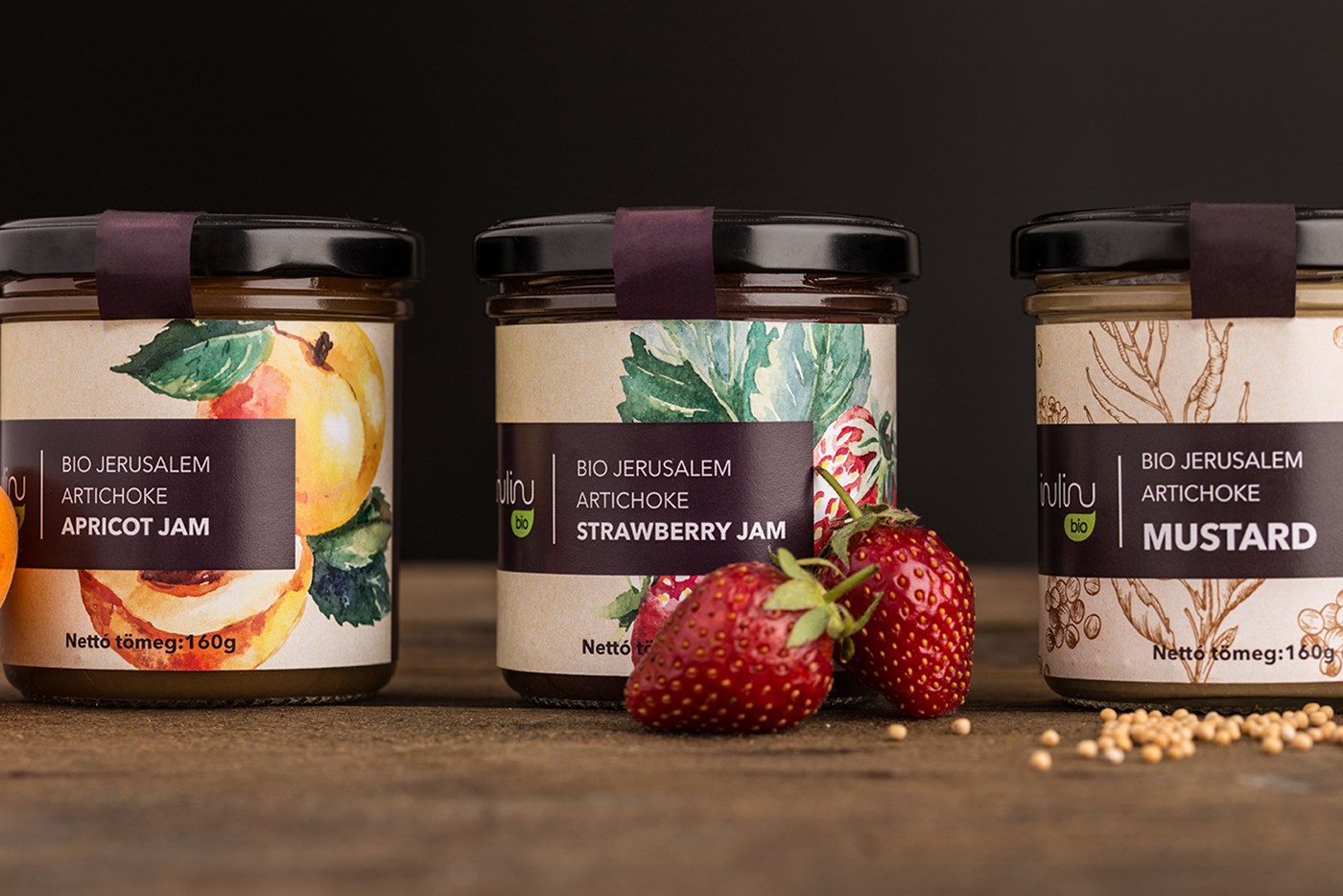 INULINU菊木素酮糖和果酱玻璃瓶装罐头品牌包装设计-匈牙利DekoRatio Branding &amp; Desig.jpg