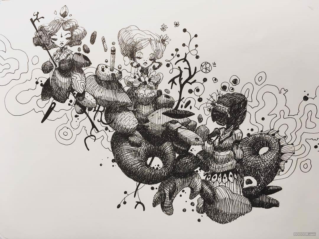 异域风光个性手法美少女插画作品-法国_ moon [39P] (25).jpg