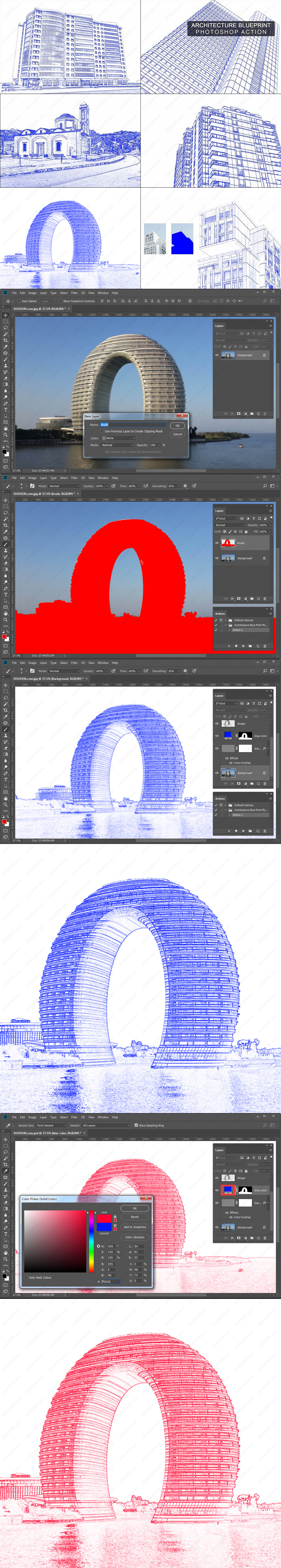 建筑体系结构蓝图特效PHOTOSHOP动作[附图文方法].jpg