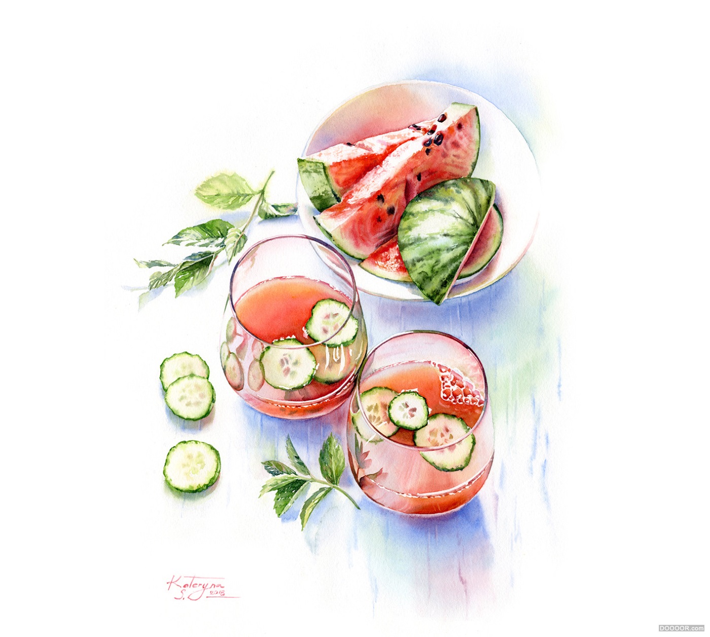 顶级鲜花美食水果手绘插画-挪威Kateryna Savchenko [46P] (18).jpg