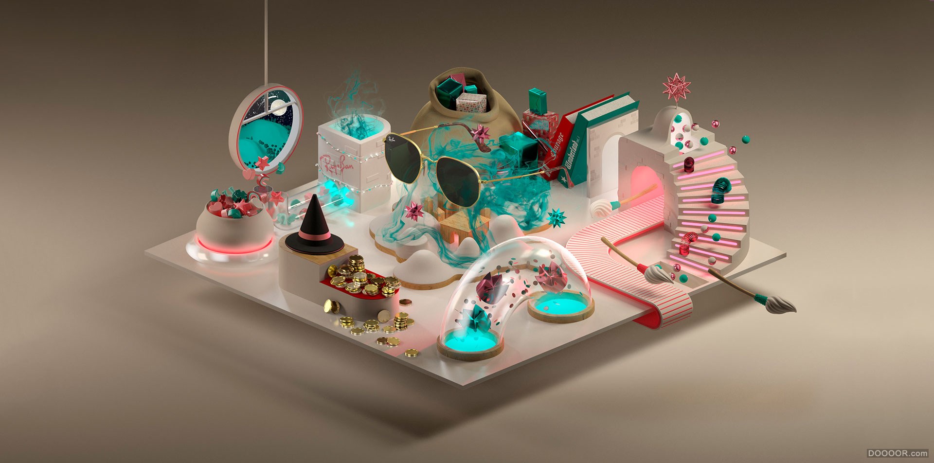 Ray-Ban®雷朋高级眼镜圣诞与度假创意海报设计-西班牙Serial Cut™ [5P] (3).jpg.jpg