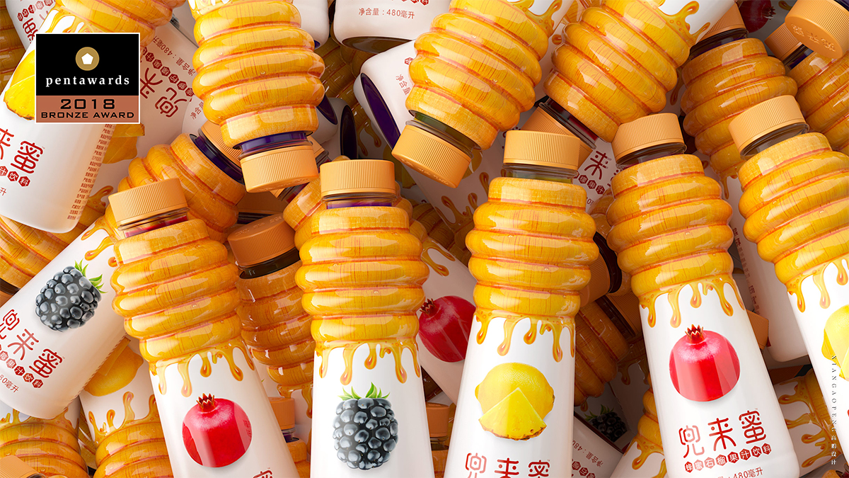  兜来蜜果汁饮料获得pentawards2018铜奖