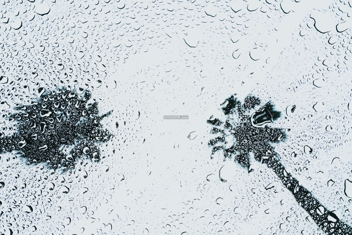 00987_雨水落在玻璃上形成一个个晶莹的小水珠.jpg