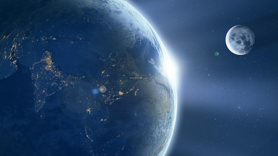 01744_宇宙摄影素材从宇宙空间拍摄到太阳即将升起的瞬间星空的奇妙景象.jpg.jpg
