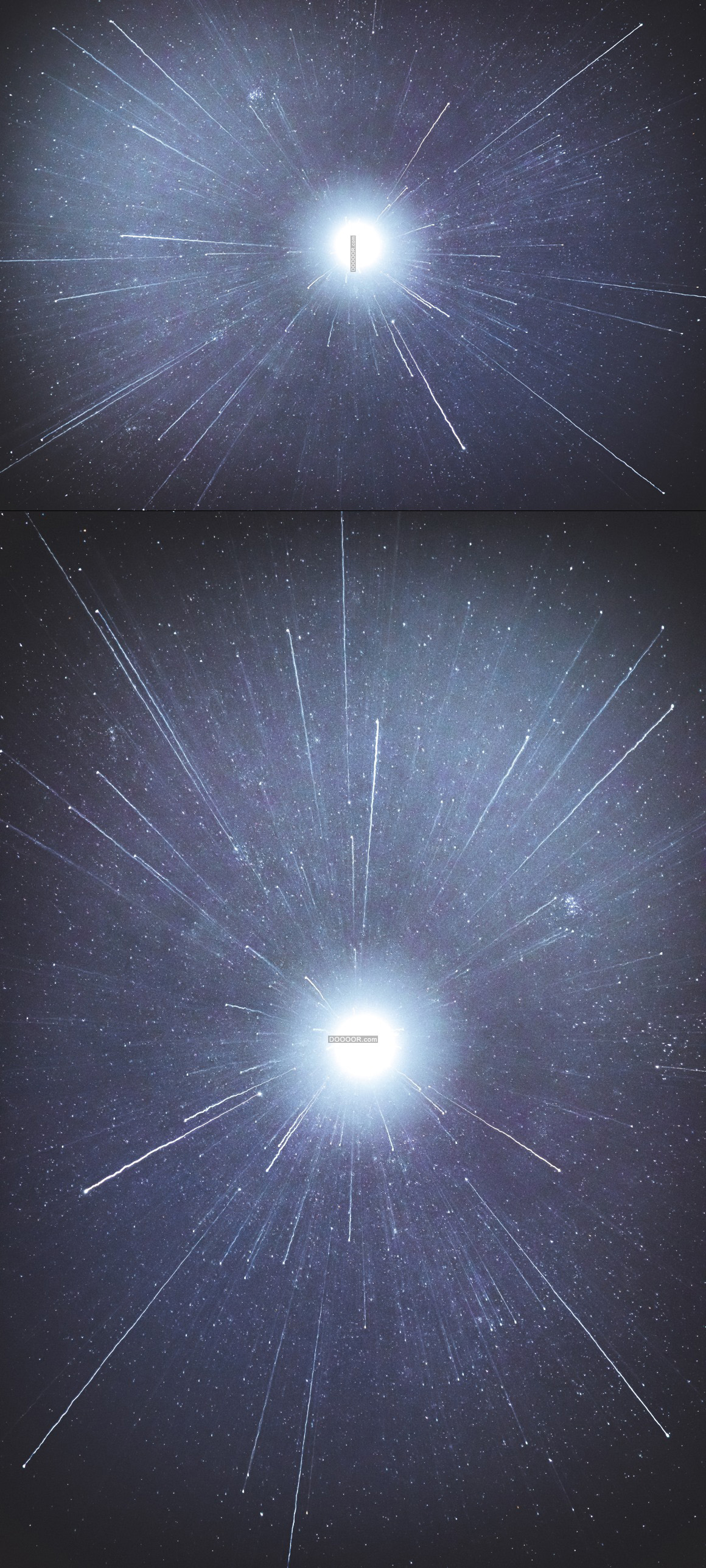 02405_自然风景素材设计浩瀚的宇宙星空无数的流星形成伞状滑落而下照亮夜空.jpg.jpg