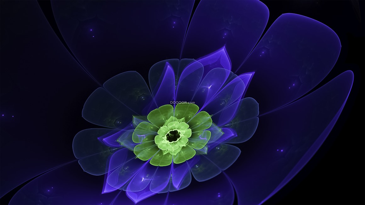 02712_背景花纹素材设计蓝色的花瓣绿色的花心光鲜亮丽弯曲的弧线自然和谐.jpg.jpg