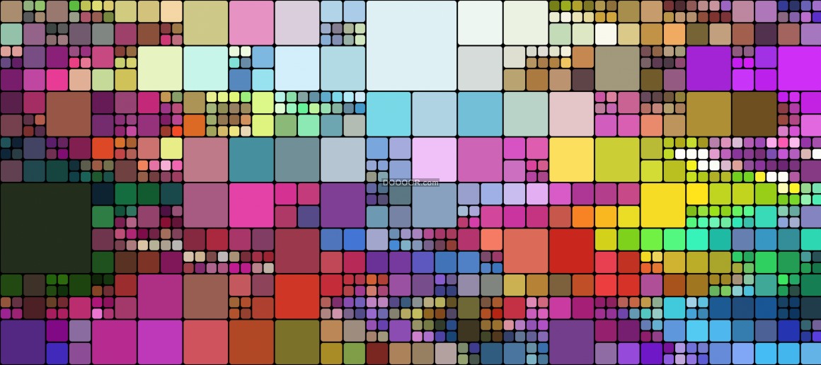 背景花纹素材设计不同大小不同颜色的方形格子按照一定的规律排列在一