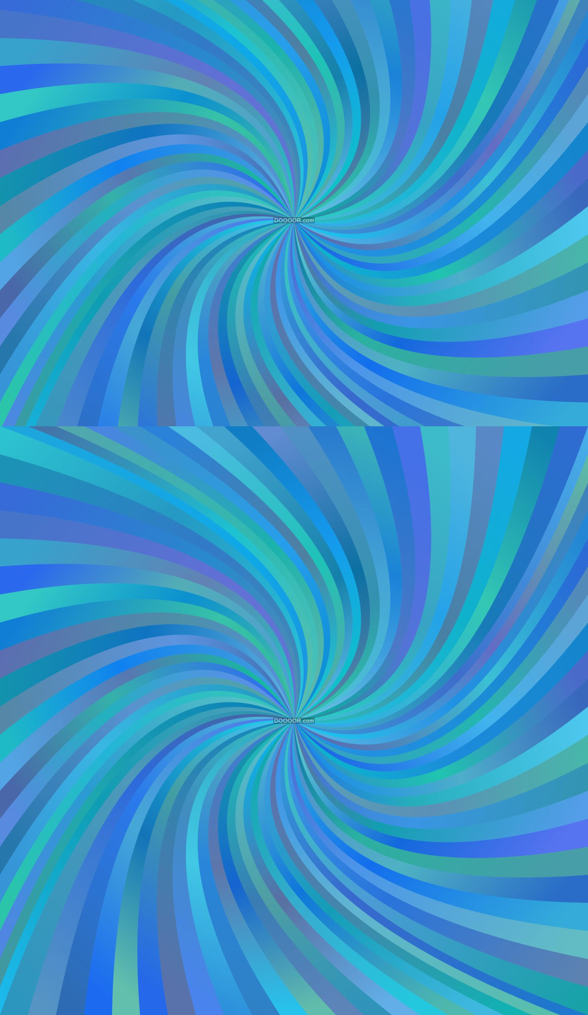 蓝色的背景中心形成一个螺旋状的多彩的辐射纹路背景花纹素材设计