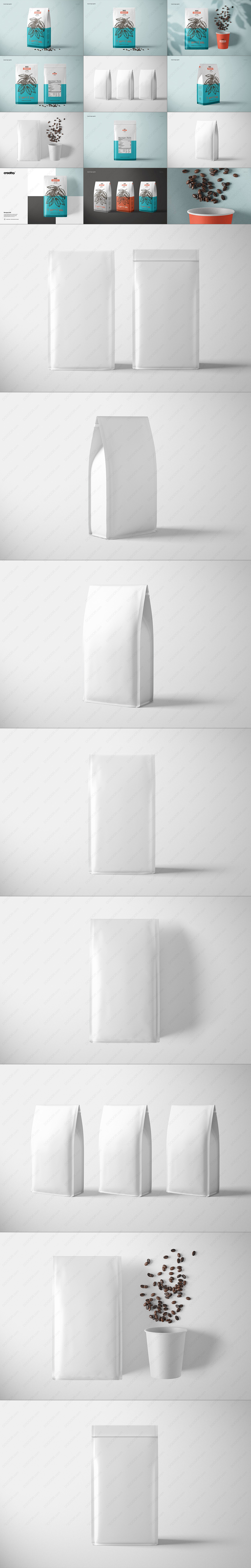8视角纸咖啡包装袋样机PSD模板素材.jpg