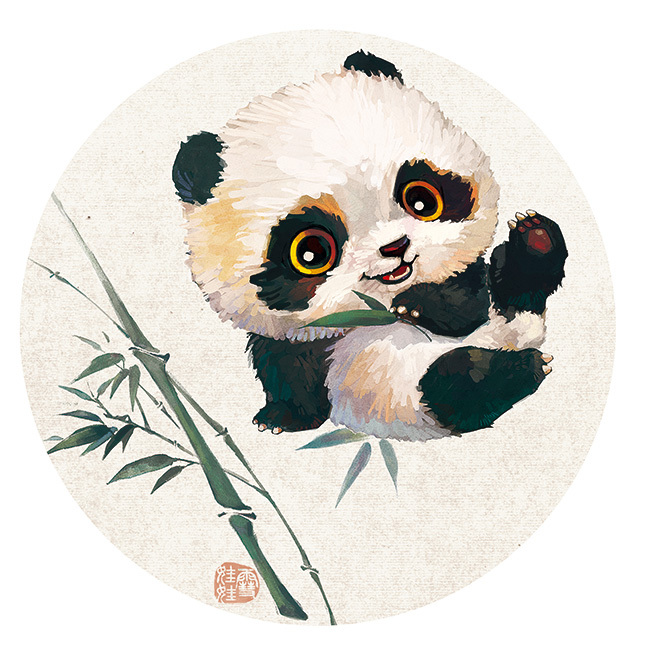 【萌宠by雪娃娃】——熊猫&amp;竹-成都-雪娃娃童画-7.jpg