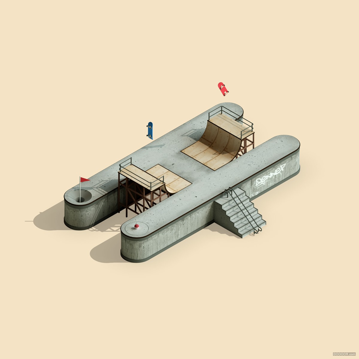 ALPHAPUTT-IOS GAME英文字母3D场景艺术字设计-英国Jonathan Lindgren [26P] (8).jpg.jpg