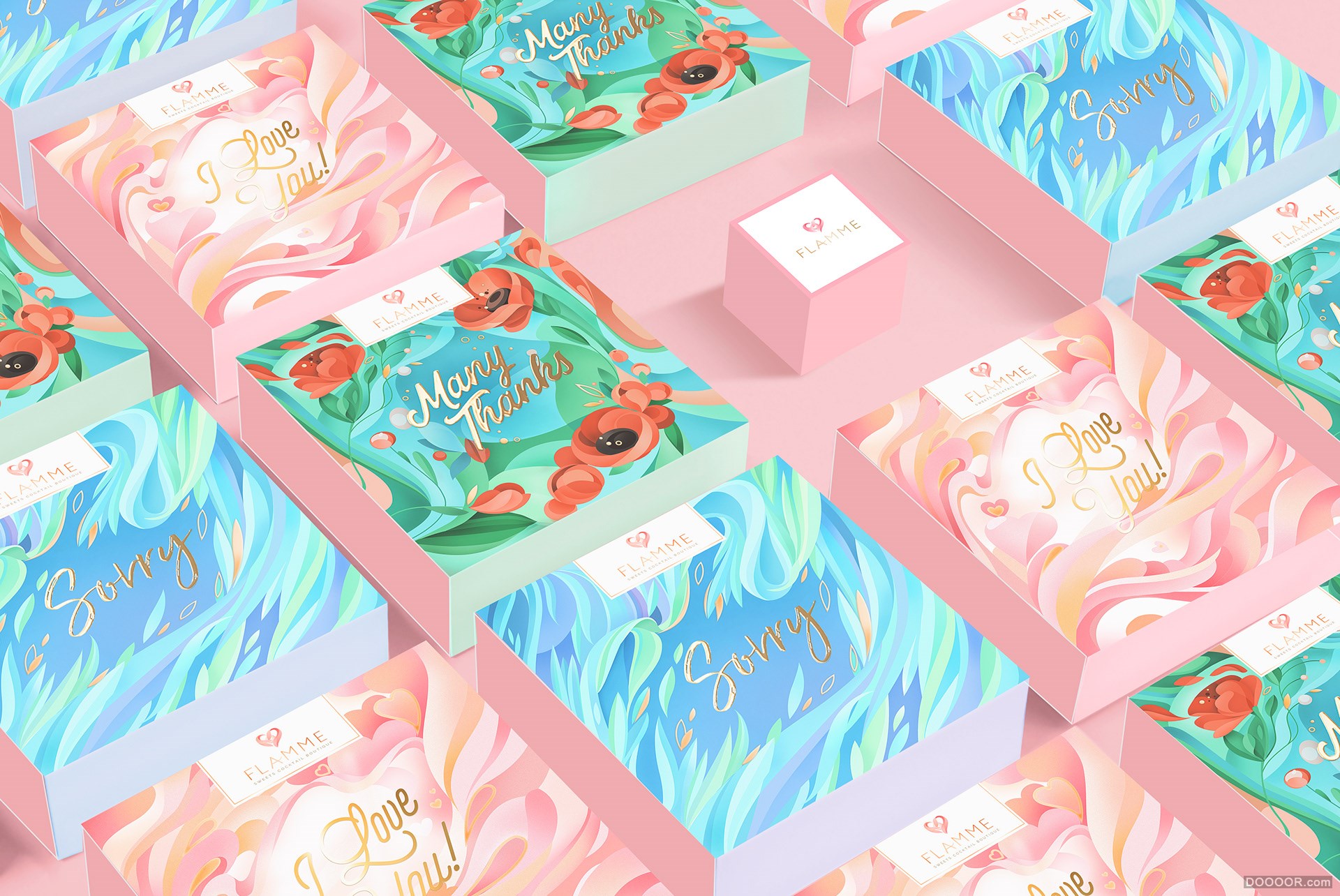 FLAMME火焰糖果鸡尾酒店插画风格品牌包装设计-俄罗斯Alice Macarova [19P] (19).jpg.jpg