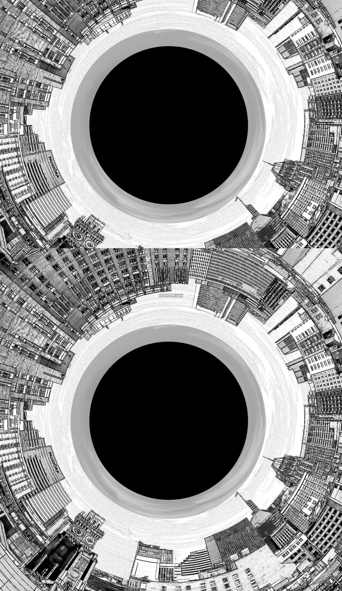 04467_灰色绘画艺术都市风格高耸的楼房林林总总建筑素材设计.jpg