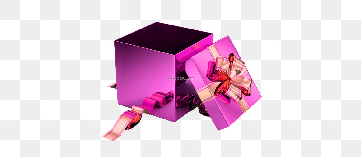 00395_一个紫色的圣诞节立体礼物盒子创意PNG素材设计.jpg