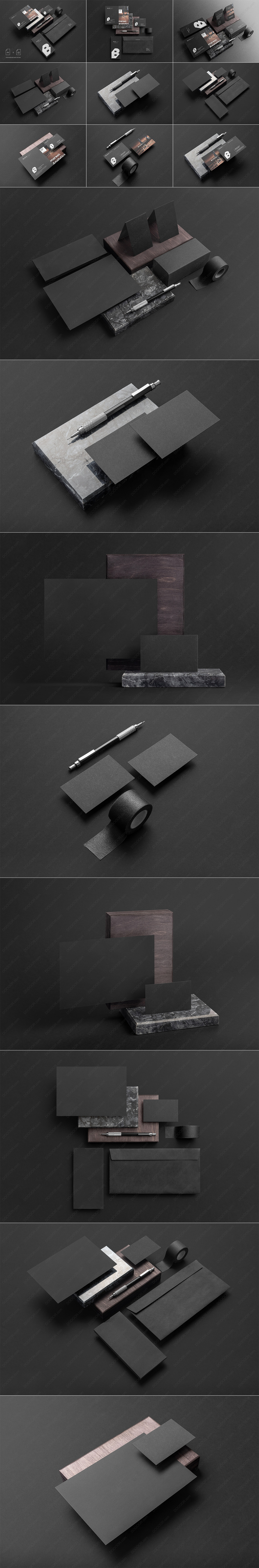 8种组合-黑石-黑色品牌元素样机PSD模板素材.jpg