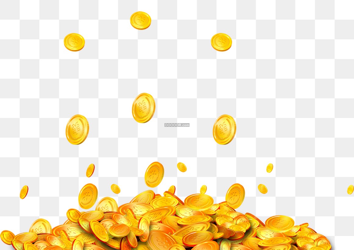 金灿灿的金币堆积形成一个小山高清png素材 免抠png素材 手机版