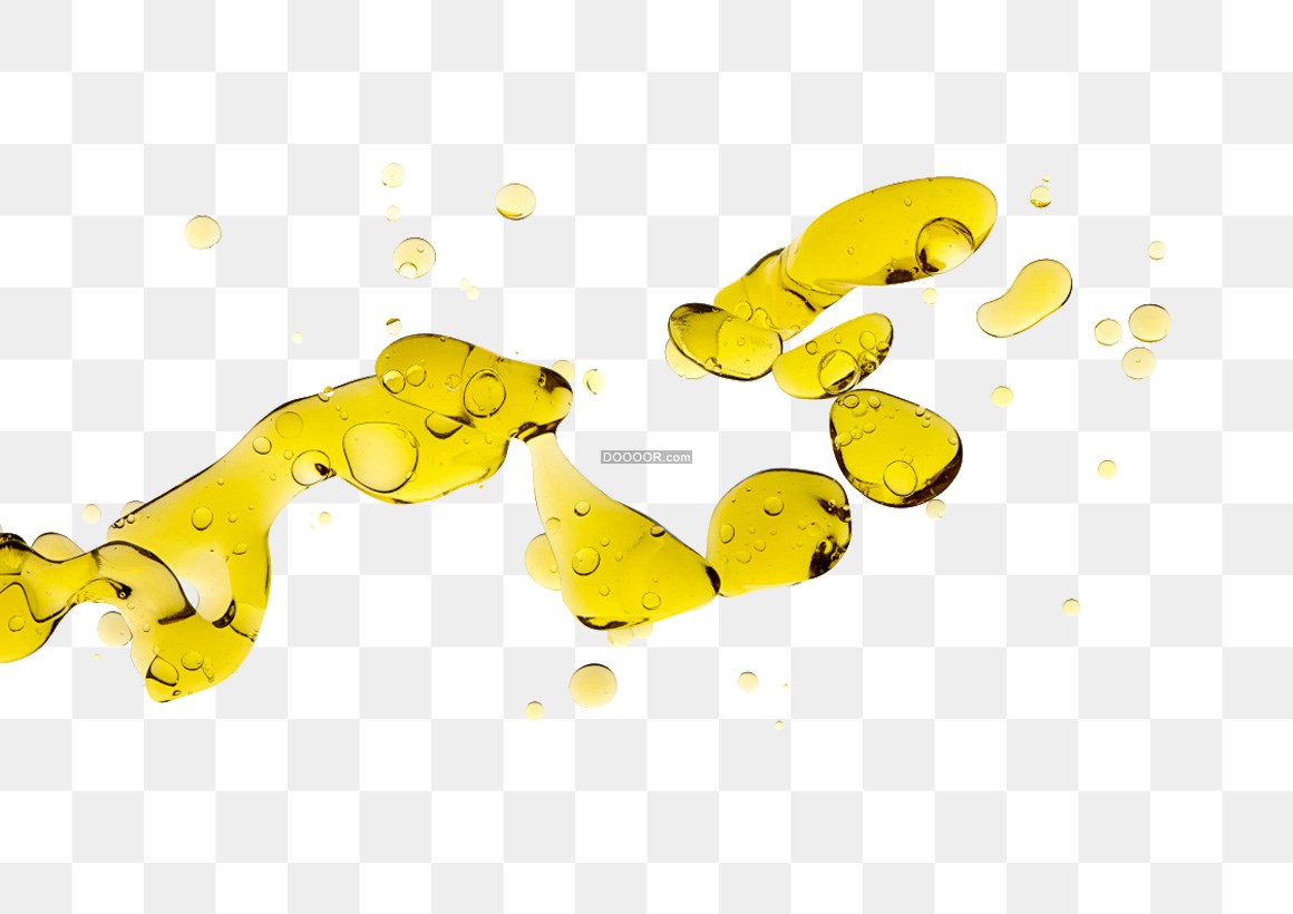 00983_黄色的透明液滴弥漫在桌面上透明PNG素材.jpg