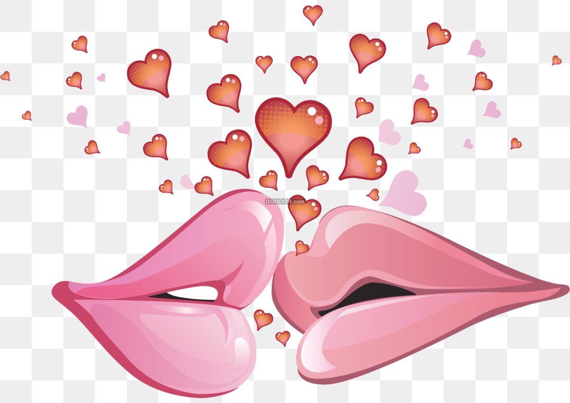 印着女性嘴唇的甜蜜吻象征着爱情插画图片素材_ID:426962523-Veer图库