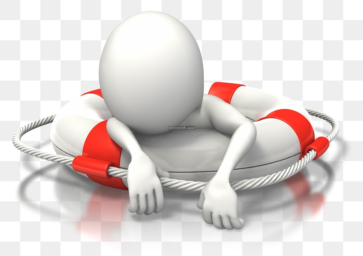 01716_一个三维立体小人趴在救生圈上面透明PNG素材.jpg