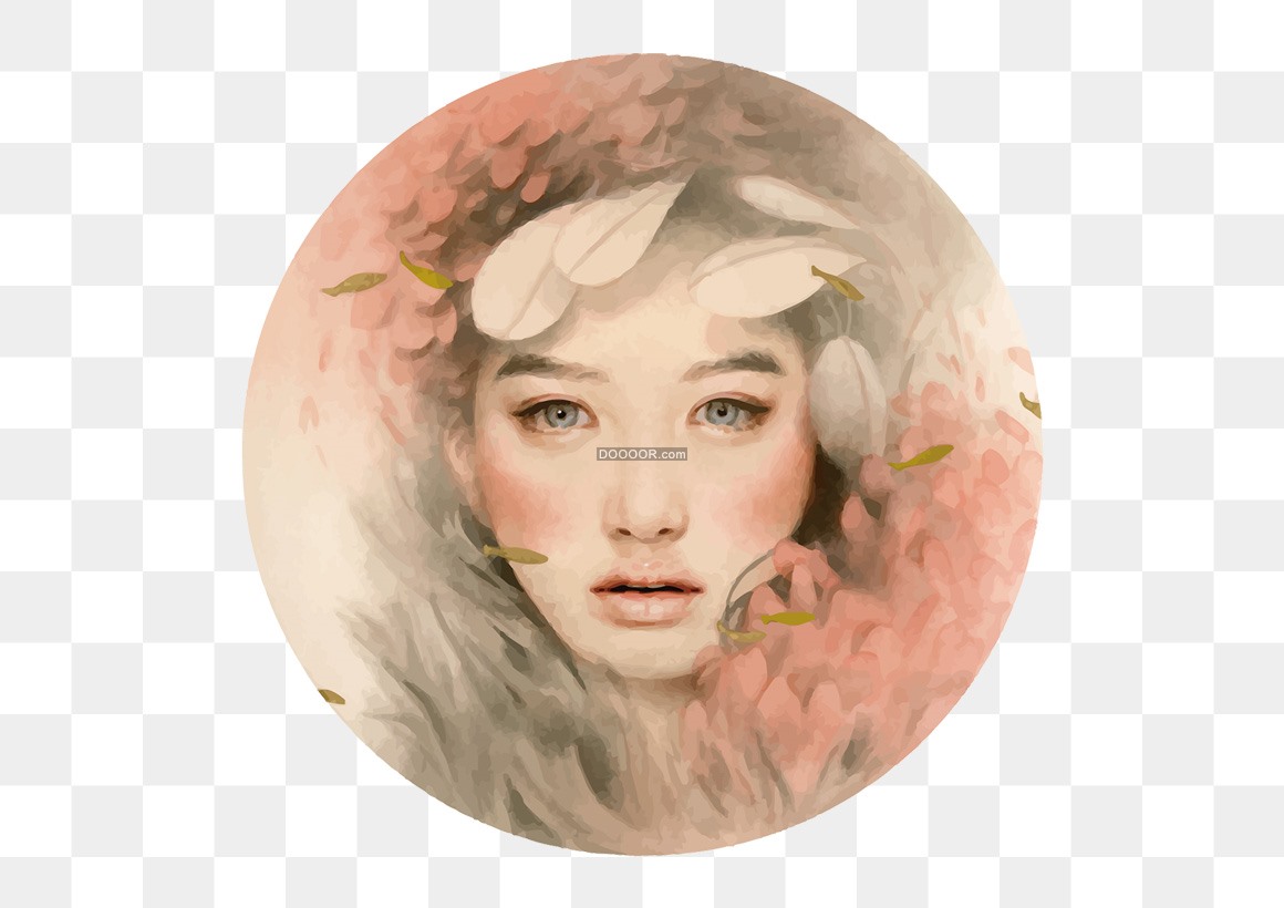 02024_简洁人物素描一位美丽的女士高清PNG素材.jpg